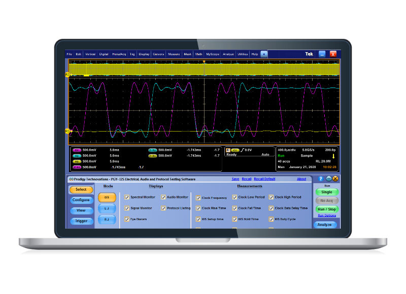 I2S Software for Tektronix Osciloscope