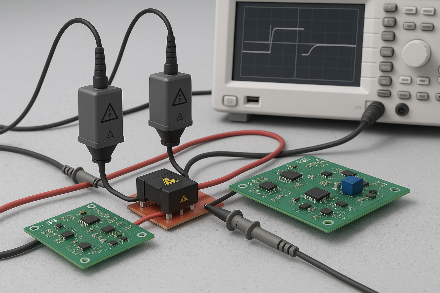 Optically isolated measurements on SiC and GaN gate drivers in power electronics